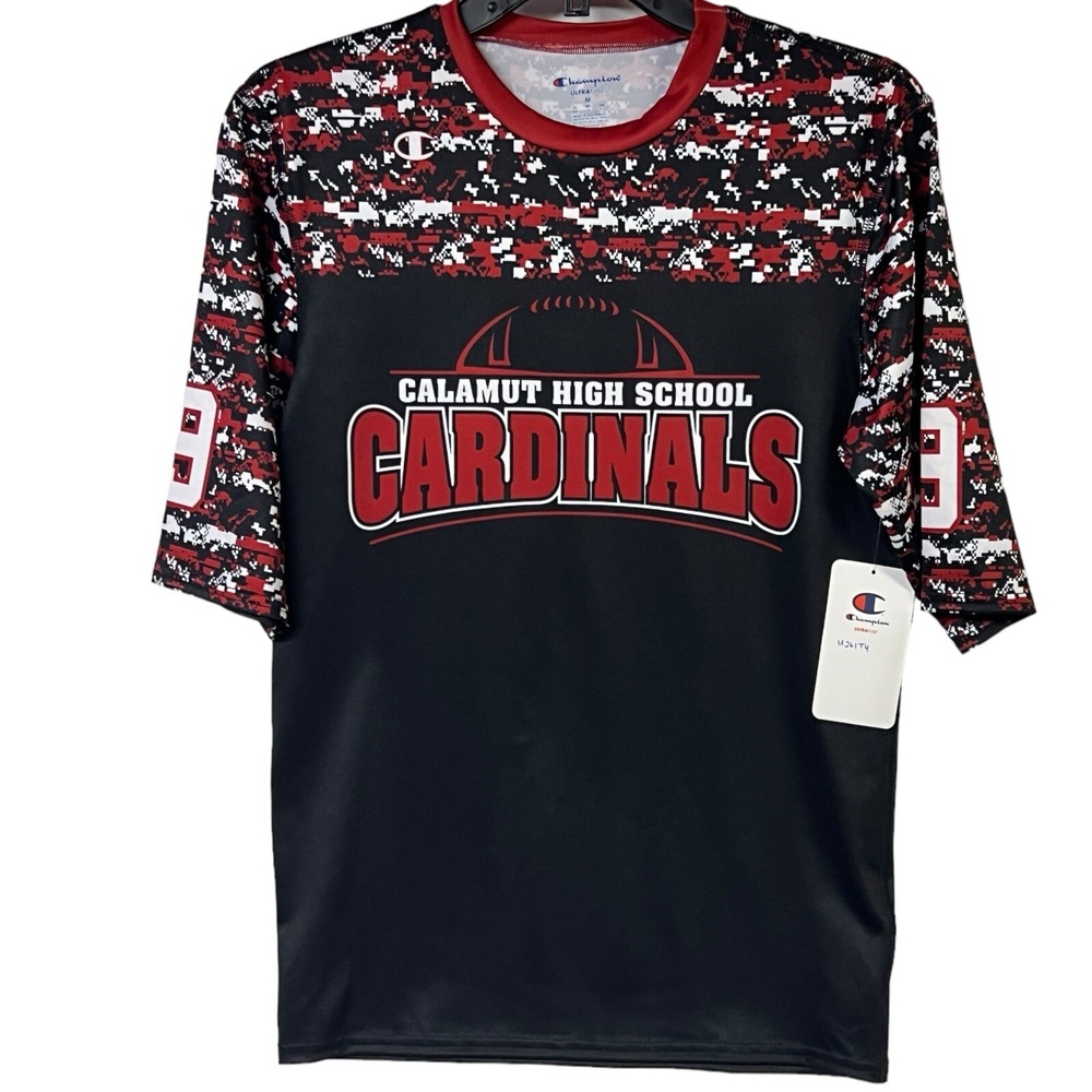 Champion Jersey Shirt Camouflage Ultrafuse Calamut High School Cardinals Stretch